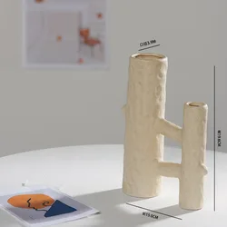 High quality light color ceramic vase handicraft ornaments Coffee shop Christmas gift