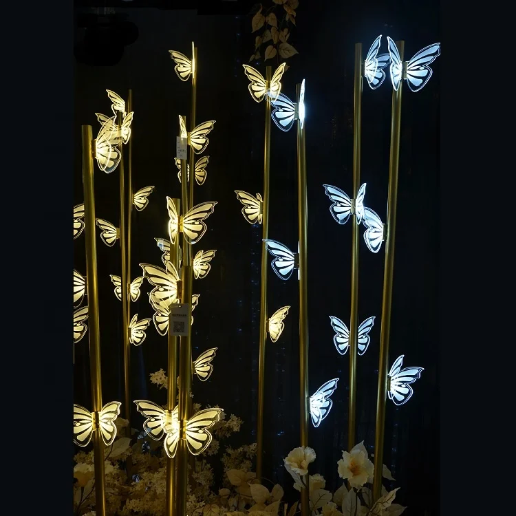 hot sale LED acrylic butterfly  walkway stand for wedding decoration, Christmas decoration, stage background