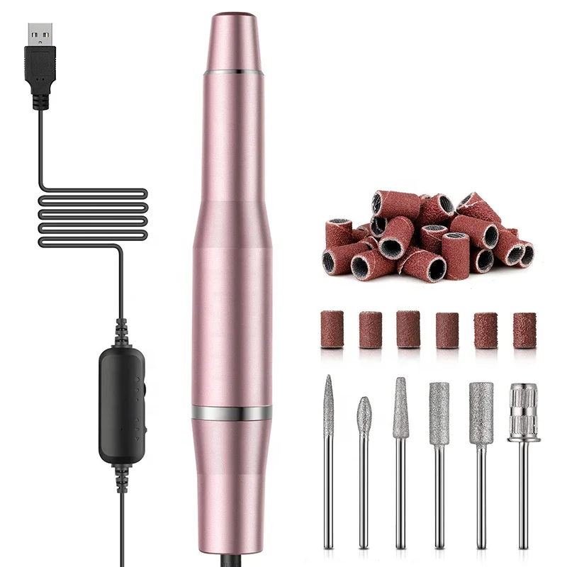 Professional Electric Nail Drill Machine Manicure  Pedicure Set for Acrylic Nails USB Portable Electric Nail Files