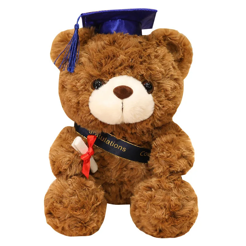 K1185 2022 Graduation Teddy Bear Plush Toys For Students Soft Plush Stuffed Animal Doll with Doctoral Toys Gifts