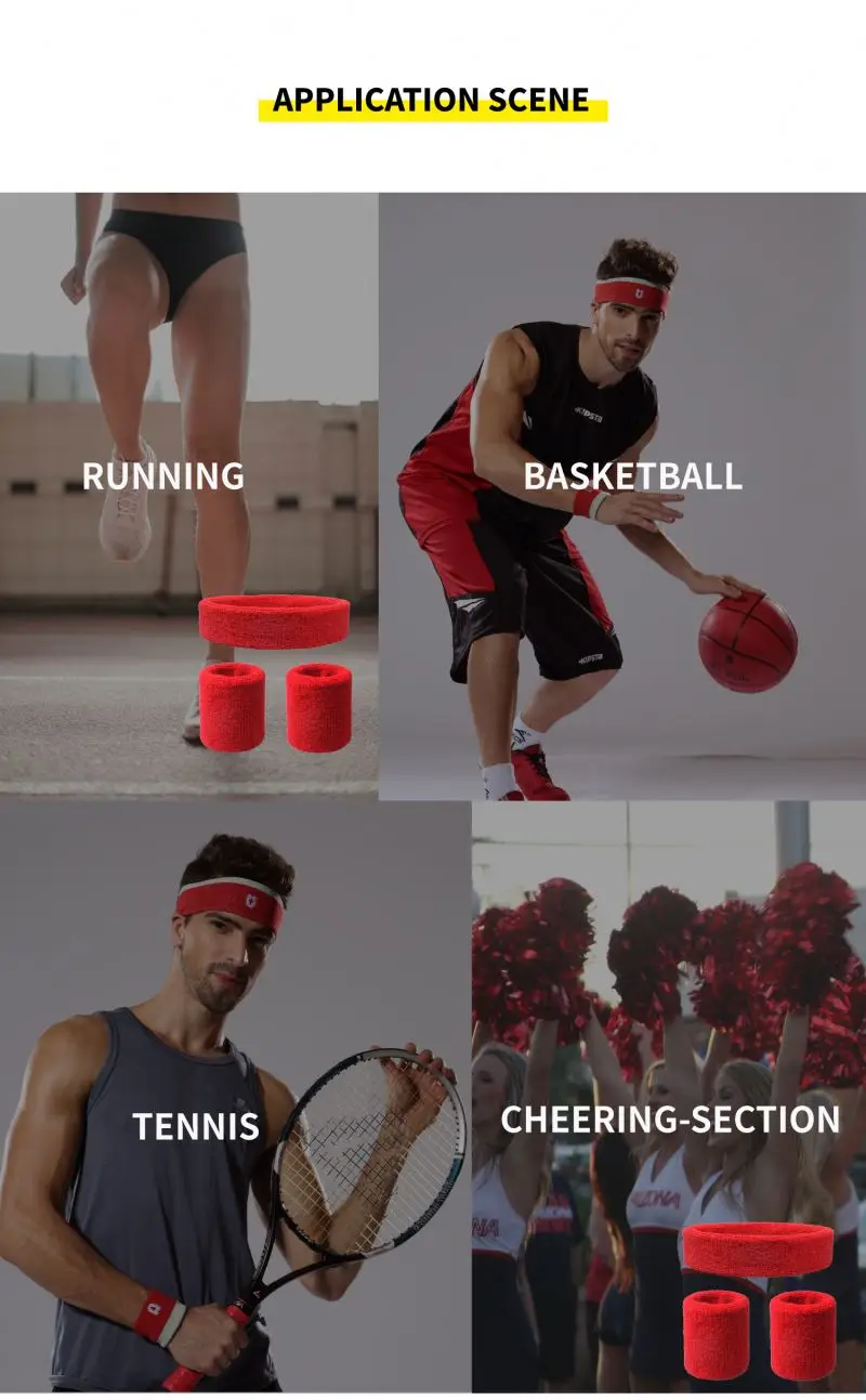 Wholesale wristband cheap custom sports sweatband cotton wristband for sports No Minimum Manufacturer customized logo