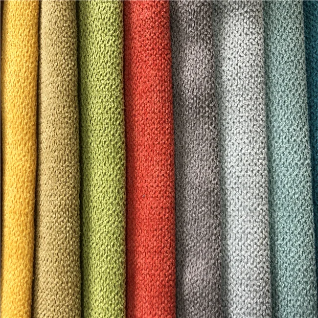 Home Textile fabrics Curtain Colorful Orange Cheap 100% Polyester oxford linen  Fabric For sofa  Living Room Bedroom Office