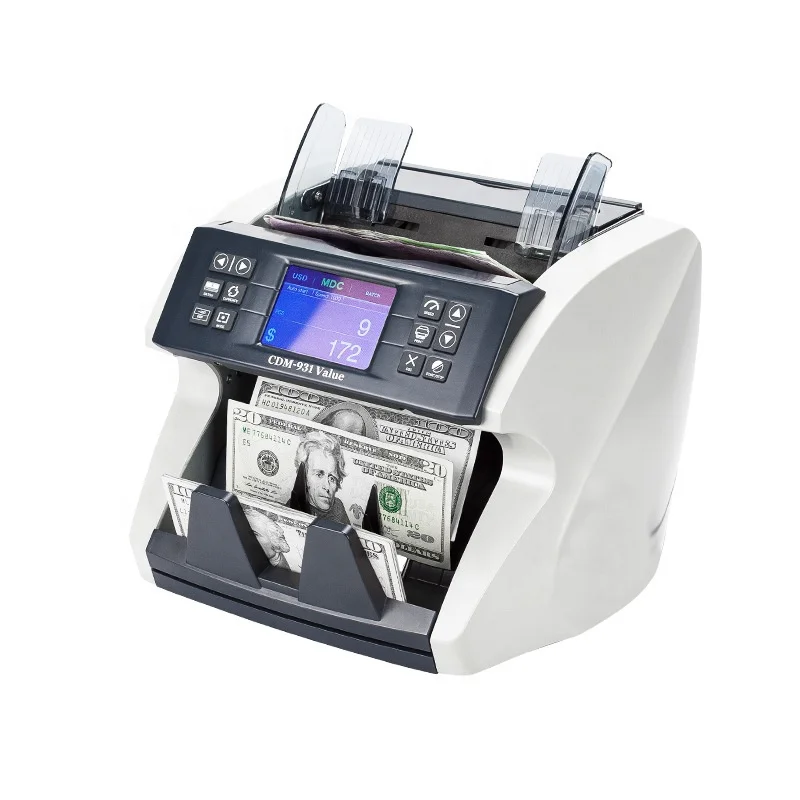 Black Painting 900/1200/1500 Adjustable Counting Speed Bill note Counter Cash Calculator Money Detector Counting Machine