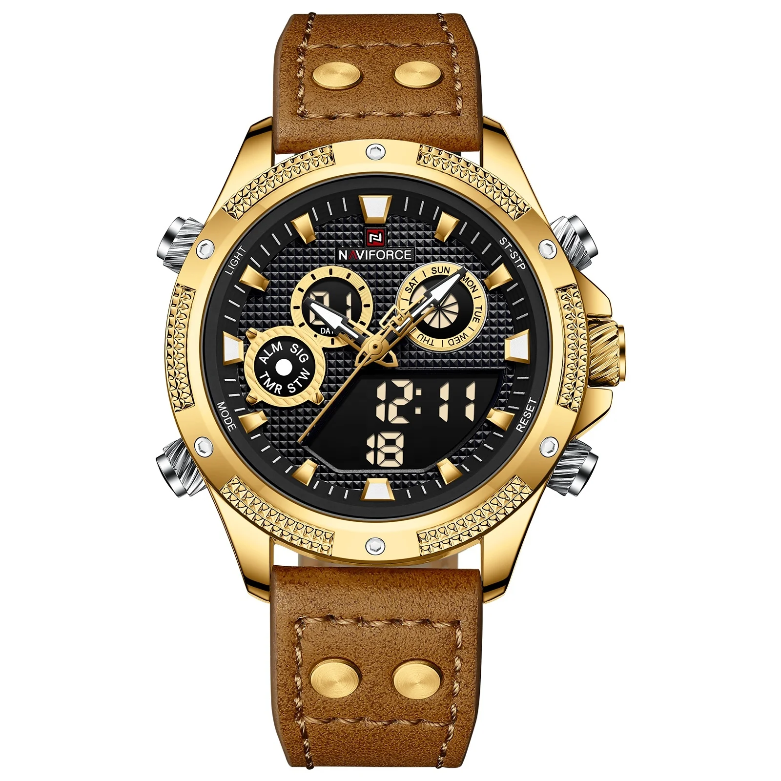 New High Quality NF9224 man business watch Trend Design Best Selling Promotional Man Quartz Watch Genuine Leather Band