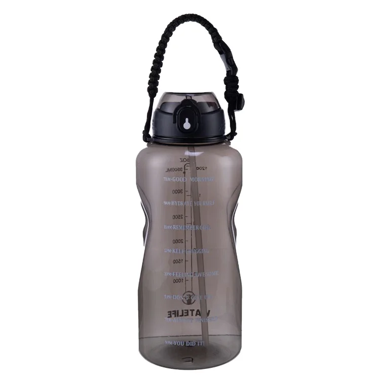New amazon hot selling  64 oz water bottle BPA free time marker water bottles for gym and sports with straw