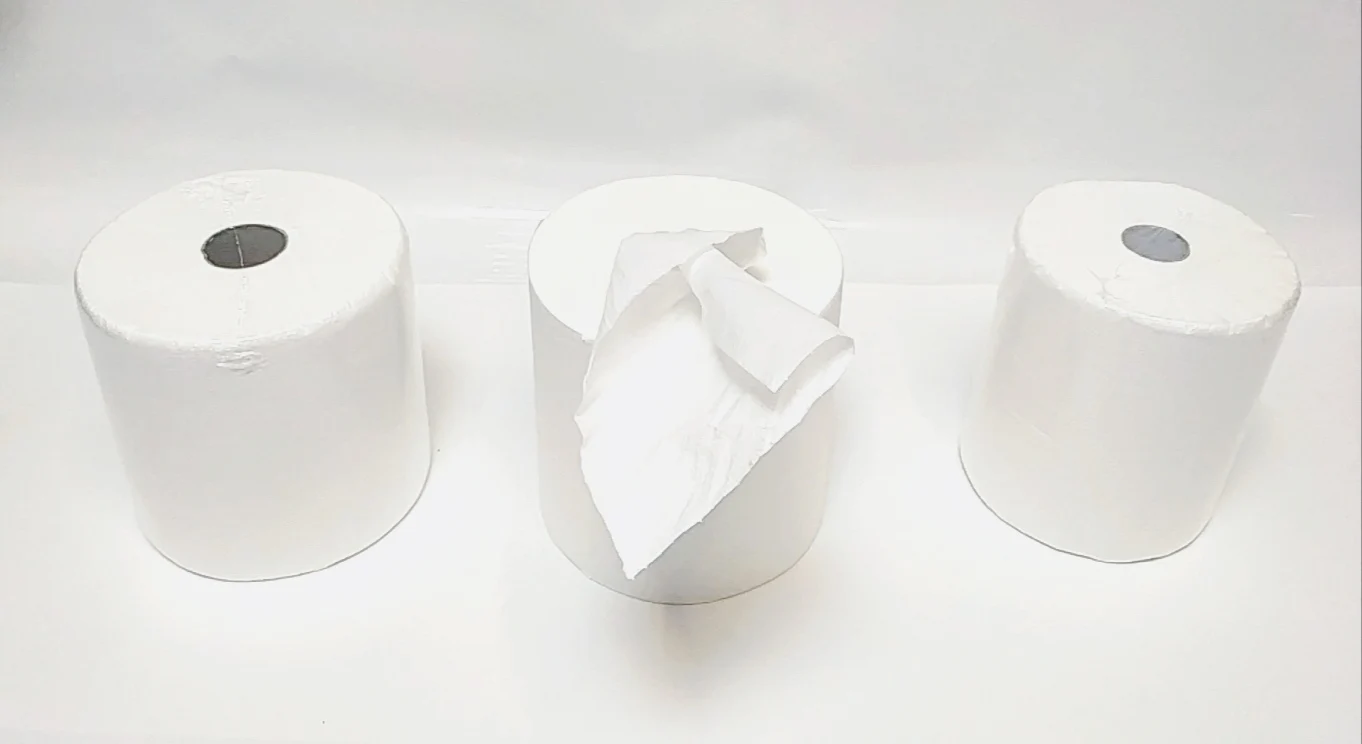 Bamboo Pulp Hand Tissue Roll 2 Ply Tissue Paper Towel Roll Custom Embossing Hand Paper