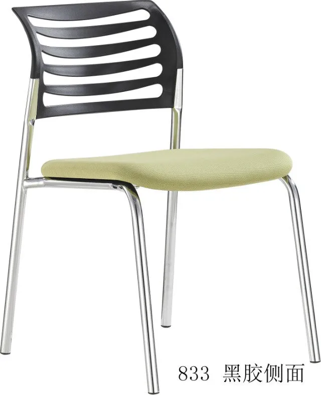Training room simple stackable soft seat plastic training office chair with 4 legs