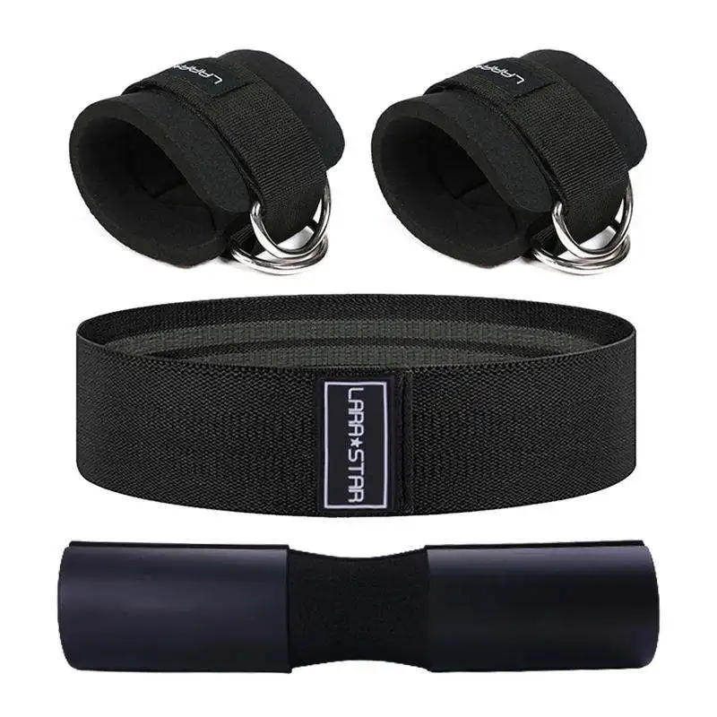 Gym Hip Resistance Bands For Hip Thrusts Weightlifting Neck Shoulder Protective Barbell Pad Set for Squat Pad Ankle Straps