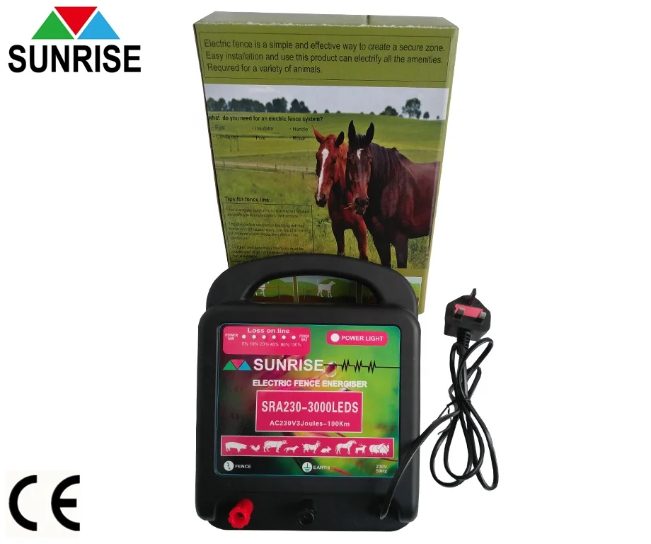 Powerful  electric fence energizer with EU Plug,UK plug,AU plug
