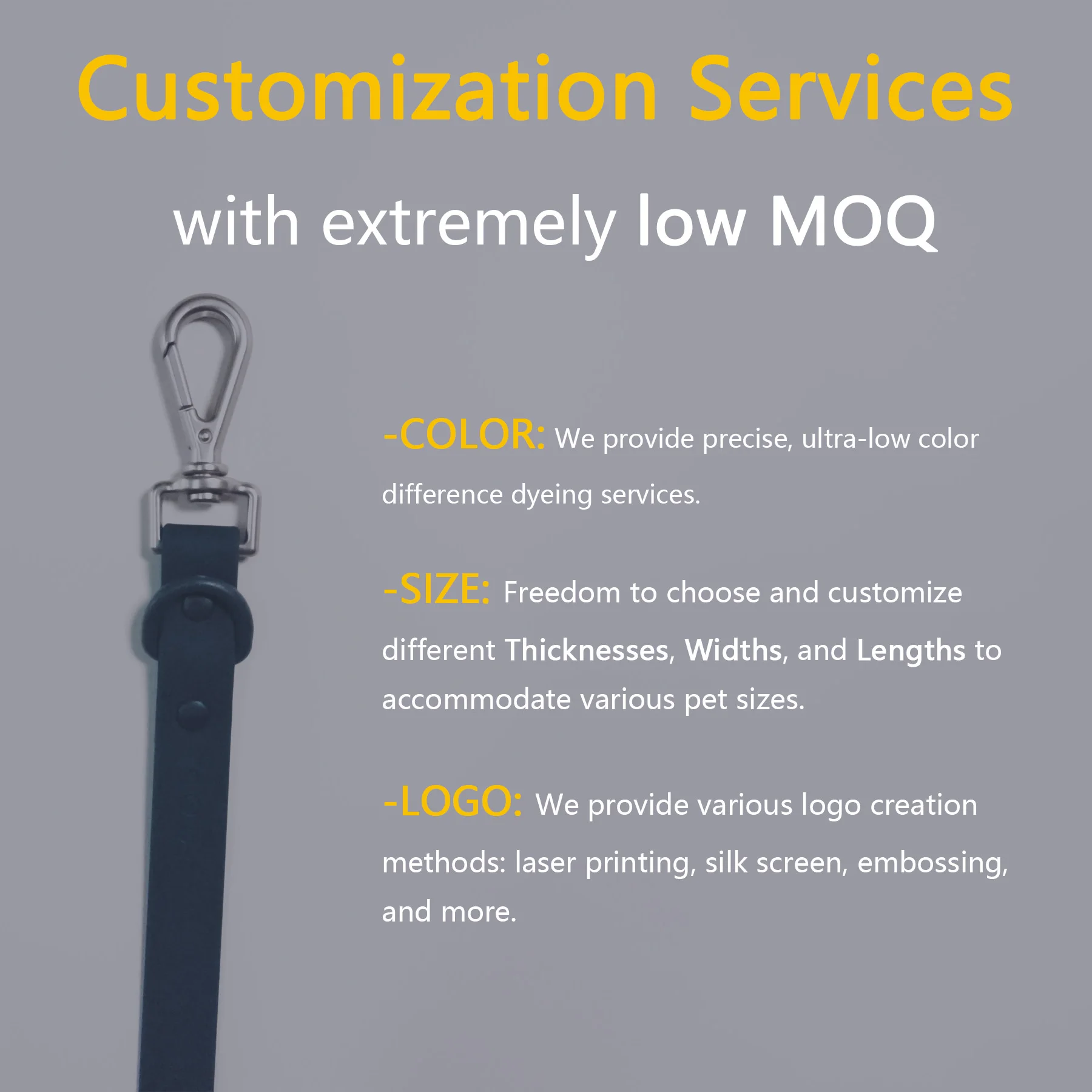 Custom 5 in one PVC Hand Free Pet Leash For Medium Large Dog With Adjustable D Buckle Waterproof Lead No Handle Dog Leash