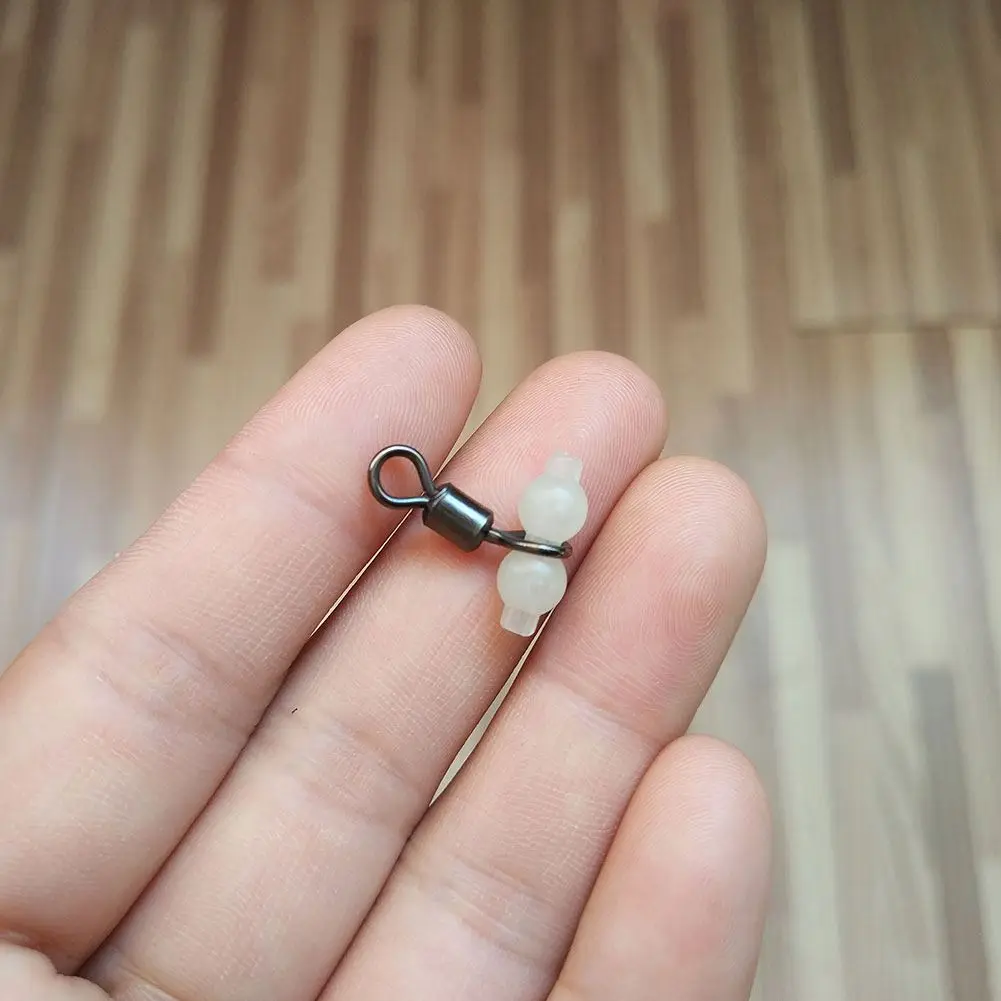 1000 pcs/bag   Luminous 3 way  Fishing Swivel  cross line Swivel  fluorescent beads with Rolling Swivel for Night fishing