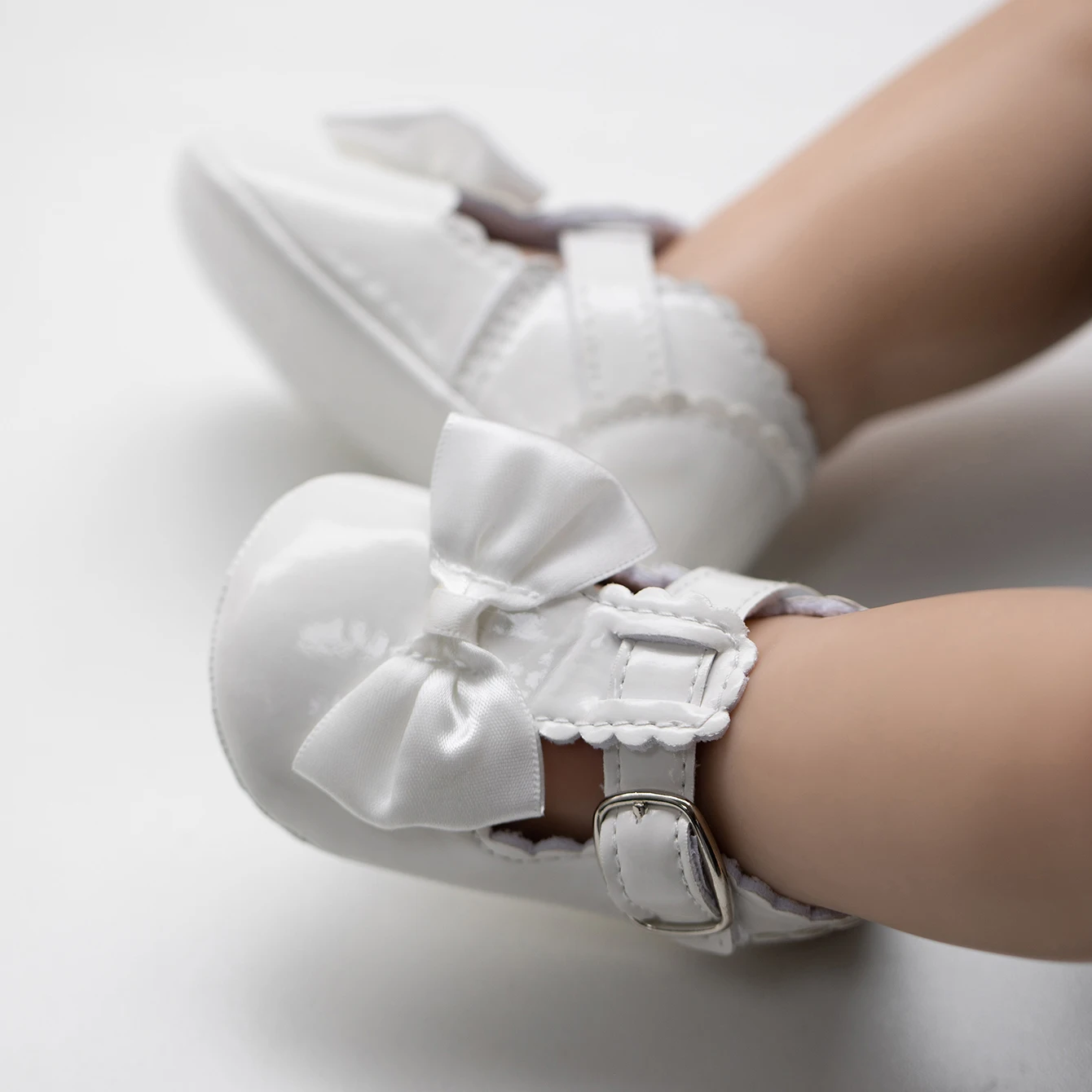 Customizable Logo Baby Walking Shoes Low MOQ Reflective PU Leather Ballet Flats Light Breathable Cotton Rubber Insole Autumn