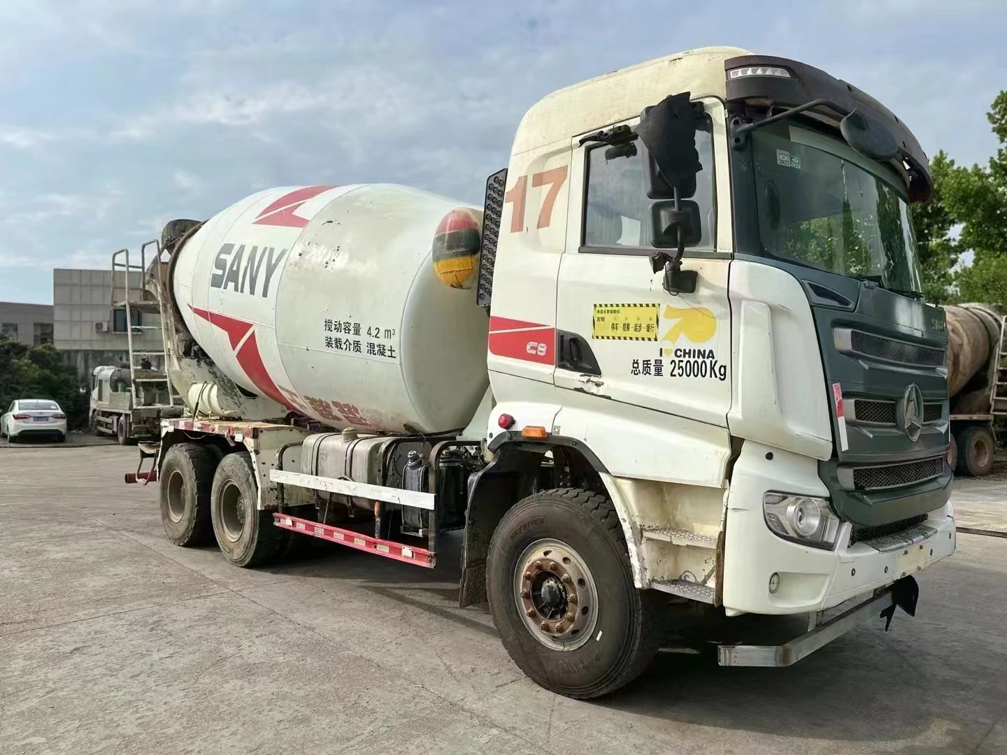 19 Years Sany 3 Axle 12 Square Used Mixer Truck Transportation Truck Diesel Engine 257KW Power Used