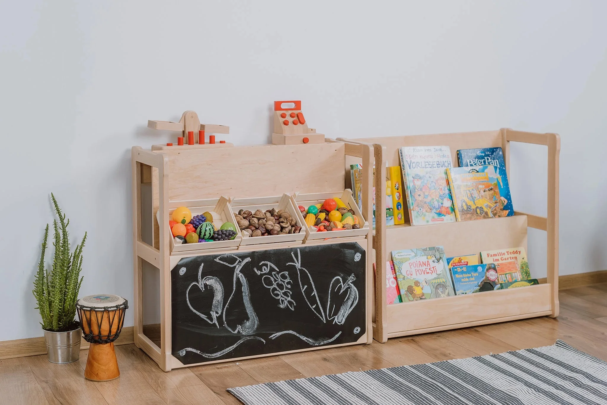 Small Size Wooden Bookshelf Kids Room Modern Design Kids Bookshelf Storage
