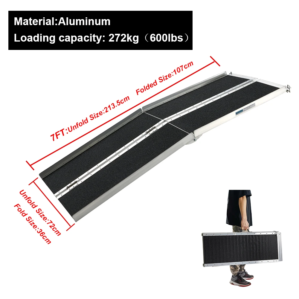 Portable threshold ramp wheelchair access ramp for stairs