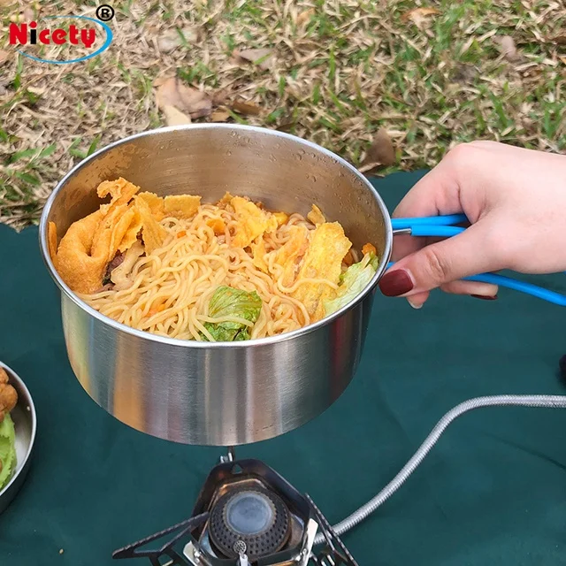 Корейский набор для приготовления пищи для кемпинга, оптовая продажа, посуда для кемпинга из нержавеющей стали, набор для приготовления пищи на открытом воздухе