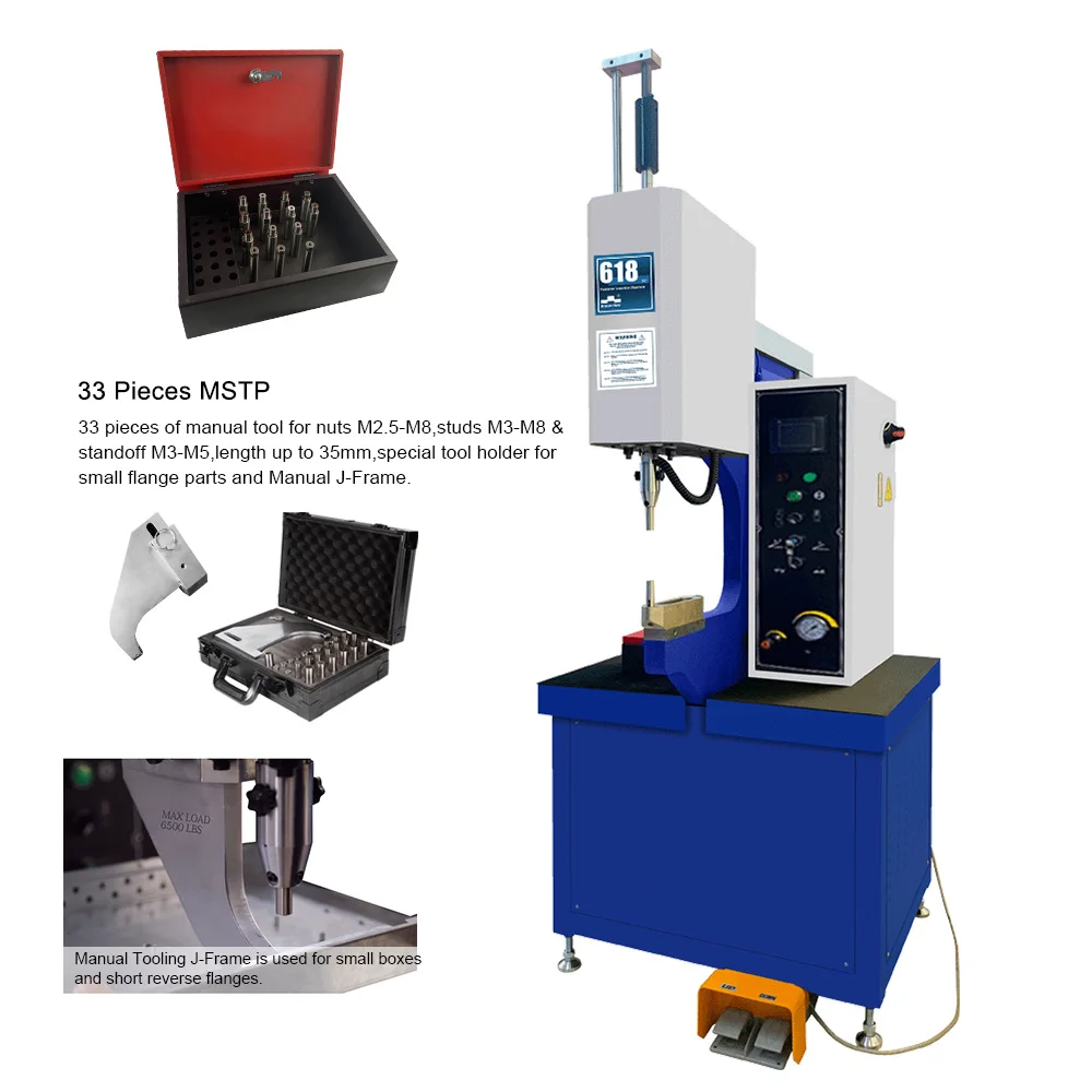 M2-M8 Threaded Bolt M6 Bushing1.5KW 5 Inch Touch Screen Doual Pump Driven Self-clinching Fastener Insertion Machine