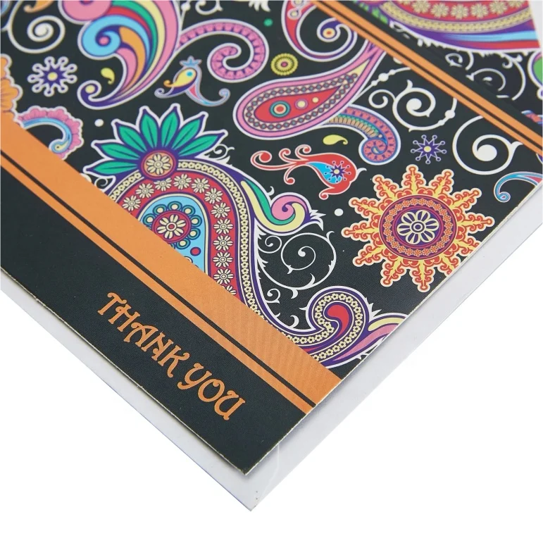 Eco Friendly Thank You Greeting Cards with Envelope Liner, Custom Printed High Quality 2 UP Gift Box