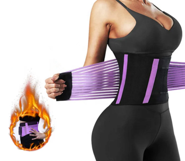 New Printing Logo Women Slimming Workout Compression Double Belt Neoprene Waist Trainer