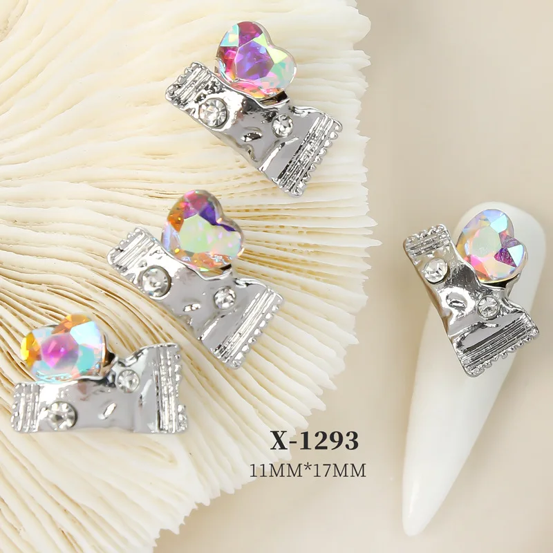 Pink Zircon Love Heart Candy  3d Candy Girl Star Turtle Kawaii Luxury Rhinestones Nail Art Charm Diamond Decoration