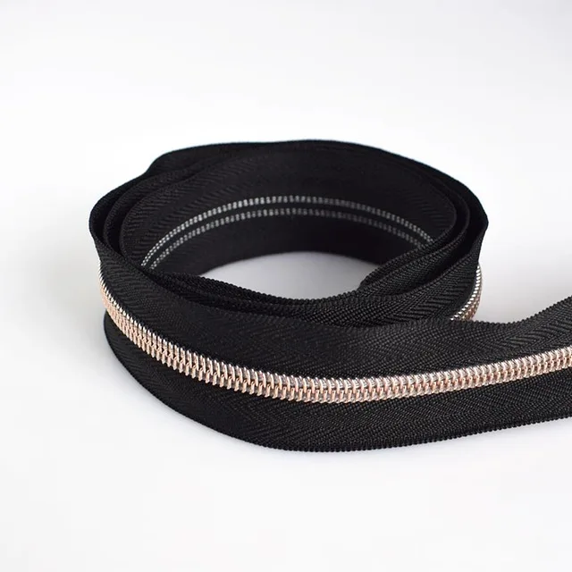 Auto Lock Metal Zip Pulls Nylon Zipper #3#5 Colorful Long Chain Nylon Zipper For Jersey