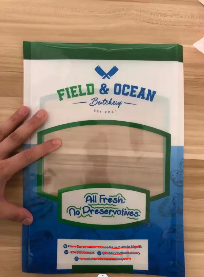 Factory directly supplied barrier 3 side seal plastic frozen dried smacked fish fish fillets seafood vacuum packaging bag