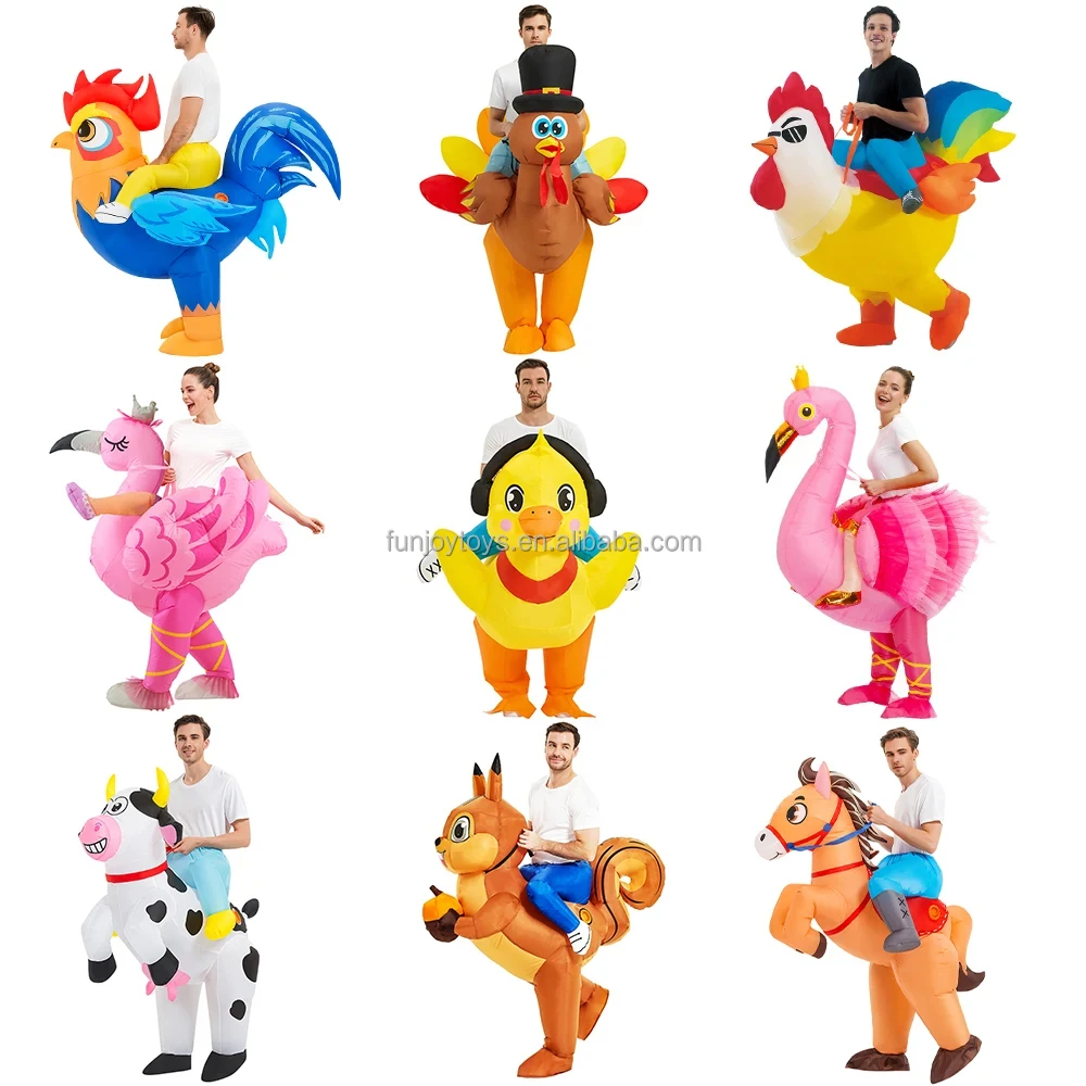 Adult Rooster Unicorn Flamingo Inflatable Costume Animal Anime Dress Suit Halloween Christmas Party Cosplay Costumes