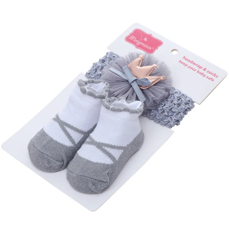 3d Cute Antislip Ruffle Socks Gift Box Set newborn baby boy socks hat set