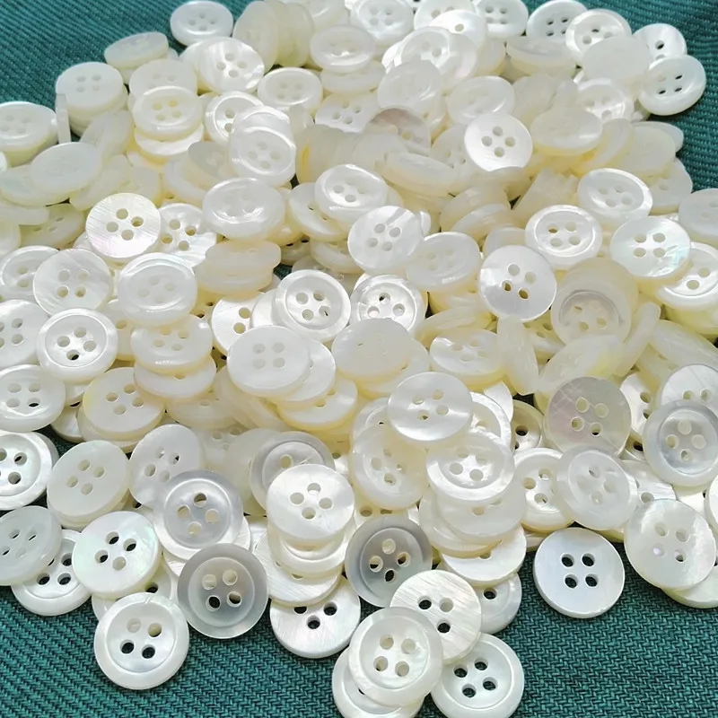 18L 4 holes white mother of pearl shell button 1.9mm-2.0mm thickness, natural real MOP shell button for shirt