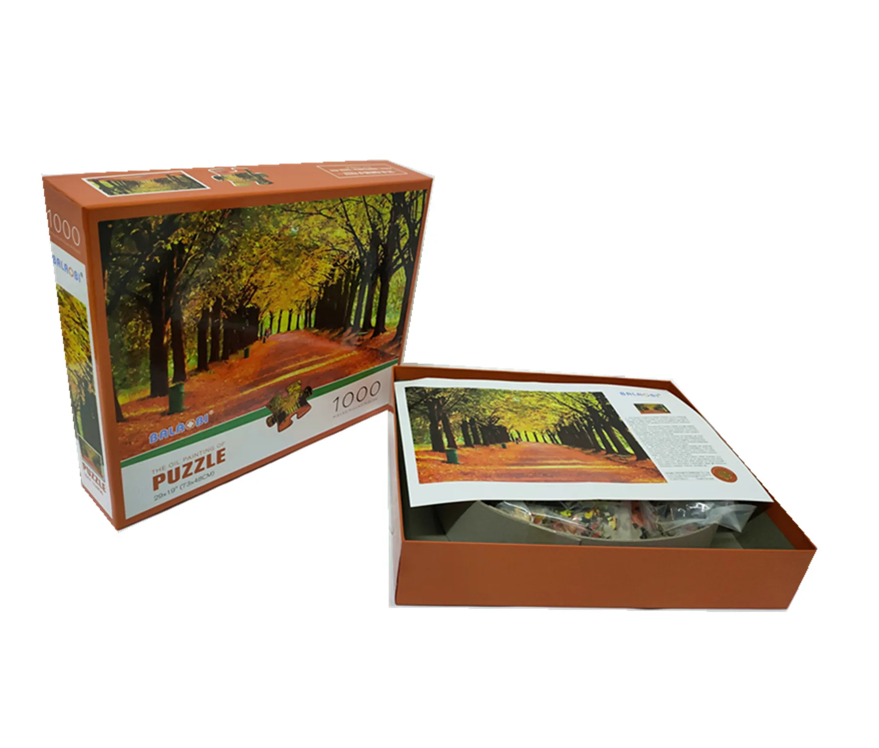 Jigsaw Puzzle 1000Pcs And 500Pcs Adult Autumn Scenery Yellow Forest Avenue Landscape Picture Mosaic Adult Children Puzzle