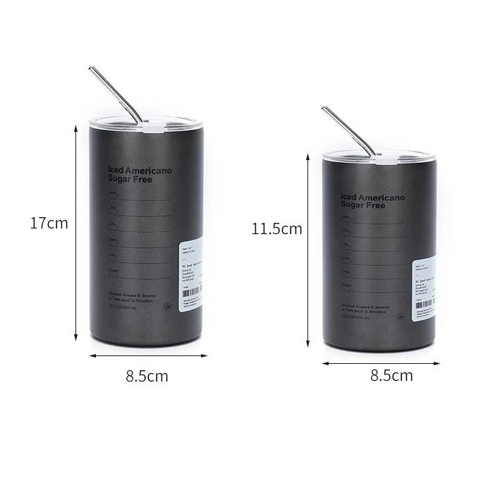 Creative 20 OZ Home Outdoor Glass Pop Top Can Water Bottles Coffee Cup Tumbler Vacuum Flask Thermoses with Straw