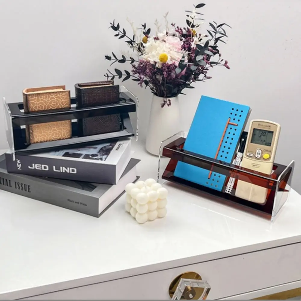 Acrylic Remote Control Storage Box Creative Display Stand for Magazine Book Decoration Panel for Bathroom and Wardrobe