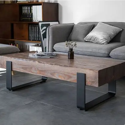 Wholesale Nordic Solid Wood Tea Table American Industrial Vintage Retro Living Room Table Industrial Rustic Coffee Table