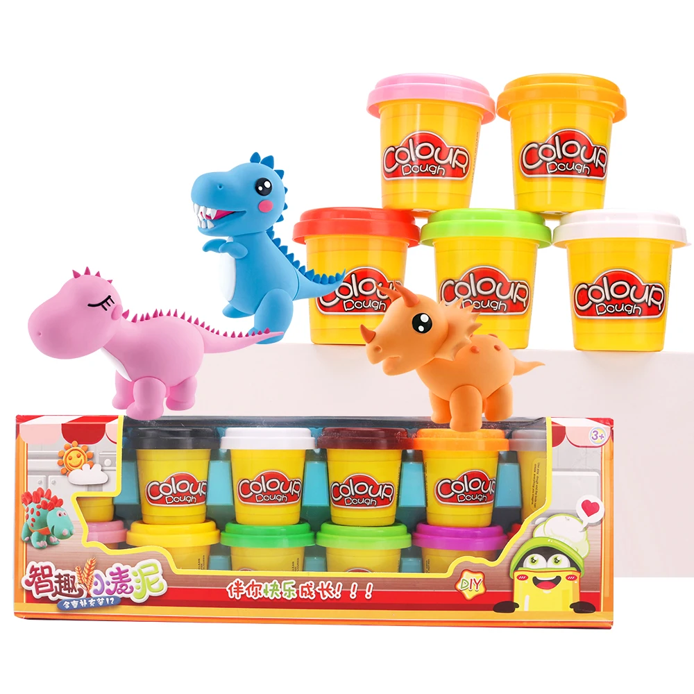 Hot Selling Educational Play Dough Toys 12 Colors Clay Set Kids Plasticine Modeling Kit