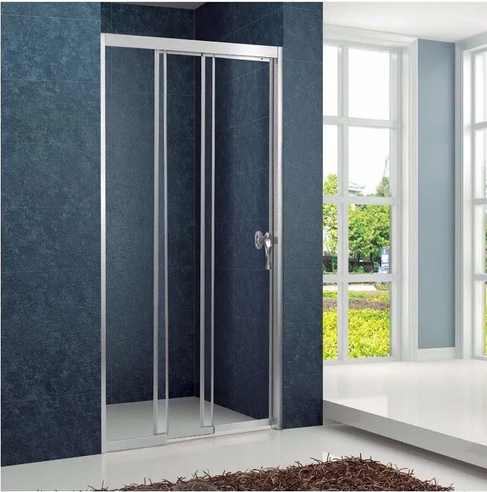 Aluminum Frame 3 Folding Tempered Glass Cheap Shower door (KD4101)