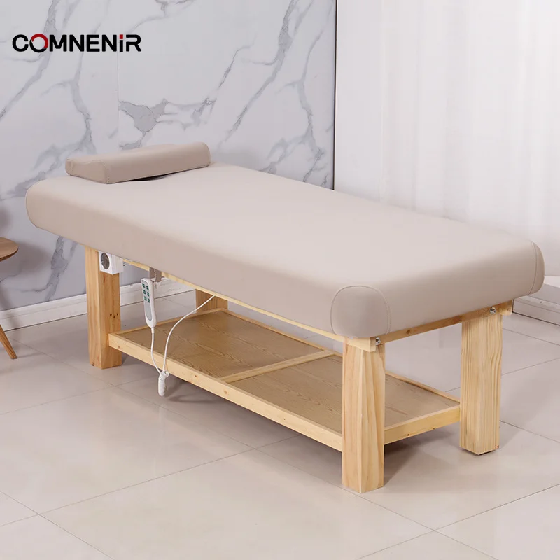 Luxury 4 Motor Stainless Steel Base Heating Electric Treatment Beauty Salon Spa Facial Massage Bed Headspa Furniture