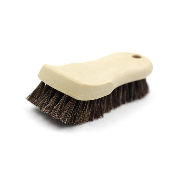 Beige Car Interior fabric roof cleaning brush/ car  leather seat long horse hair brush/ car Interior Detail brush