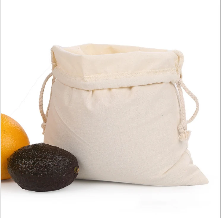 
White Cotton Hemp Organic Cotton Gift Drawstring Bag Drawstring Bag 