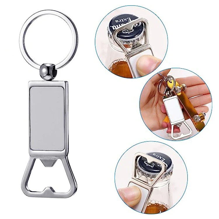 Customized Engraved Logo Metal Keychain with Bottle Opener Promotion Metal Gift Keychain with Bottle Opener