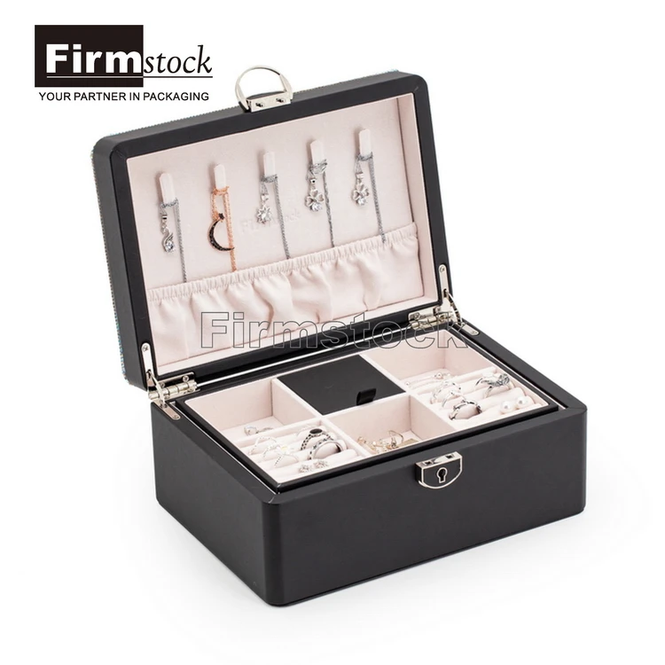 Custom Made Wooden Shinning Star Box Unique Jewelry Gift Boxes Leather Storage Box with Two Layers