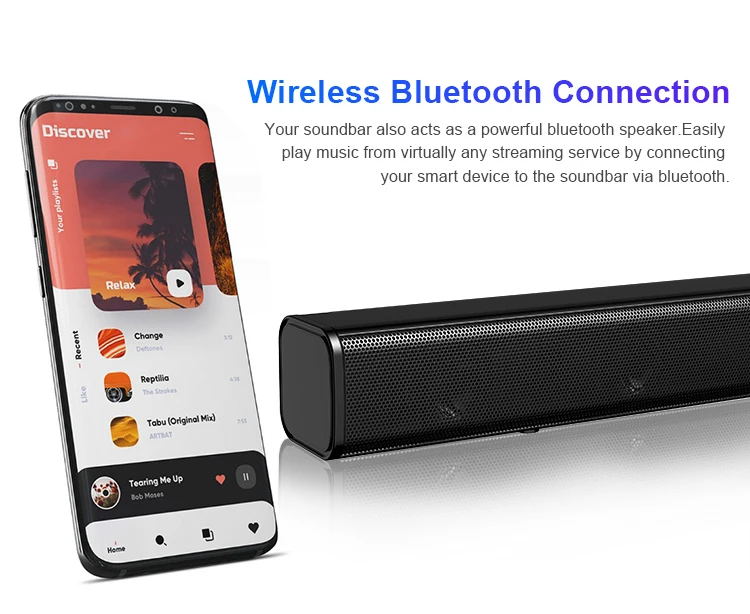 OEM 3D Surround Wireless Bluetooth Soundbar Speaker Home theater Subwoofer USB TF FM RCA Channel Stereo Sound TV Sound Bar