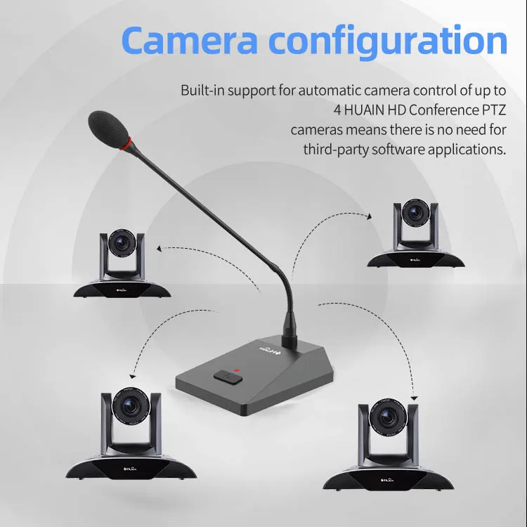 Professional digital wired conference microphone system desktop cable chairman unit mic