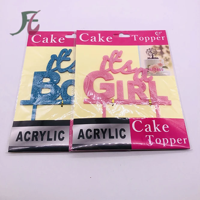 Голубой блестящий Топпер для торта, топпер для торта для мальчиков, акриловый Топпер для торта на день рождения