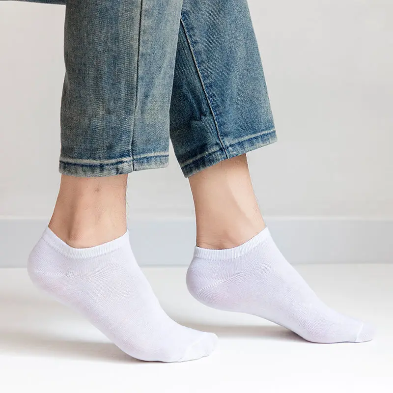 Wholesale Cheap Lot Pack Men Women Solid Color Sport Cotton Socks Ankle Socks Classical Black White Grey Invisible Socks