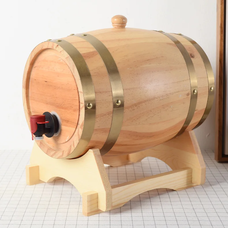 5L10L 15LBeer Keg Barrel Pine Wood Wine Barrel For Whiskey Rum Decorative Barrel