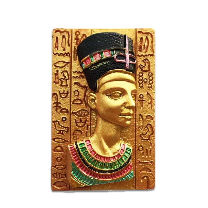 Egyptian Queen Neferti retro tourist souvenir three-dimensional decoration rubber magnetic paste resin statue