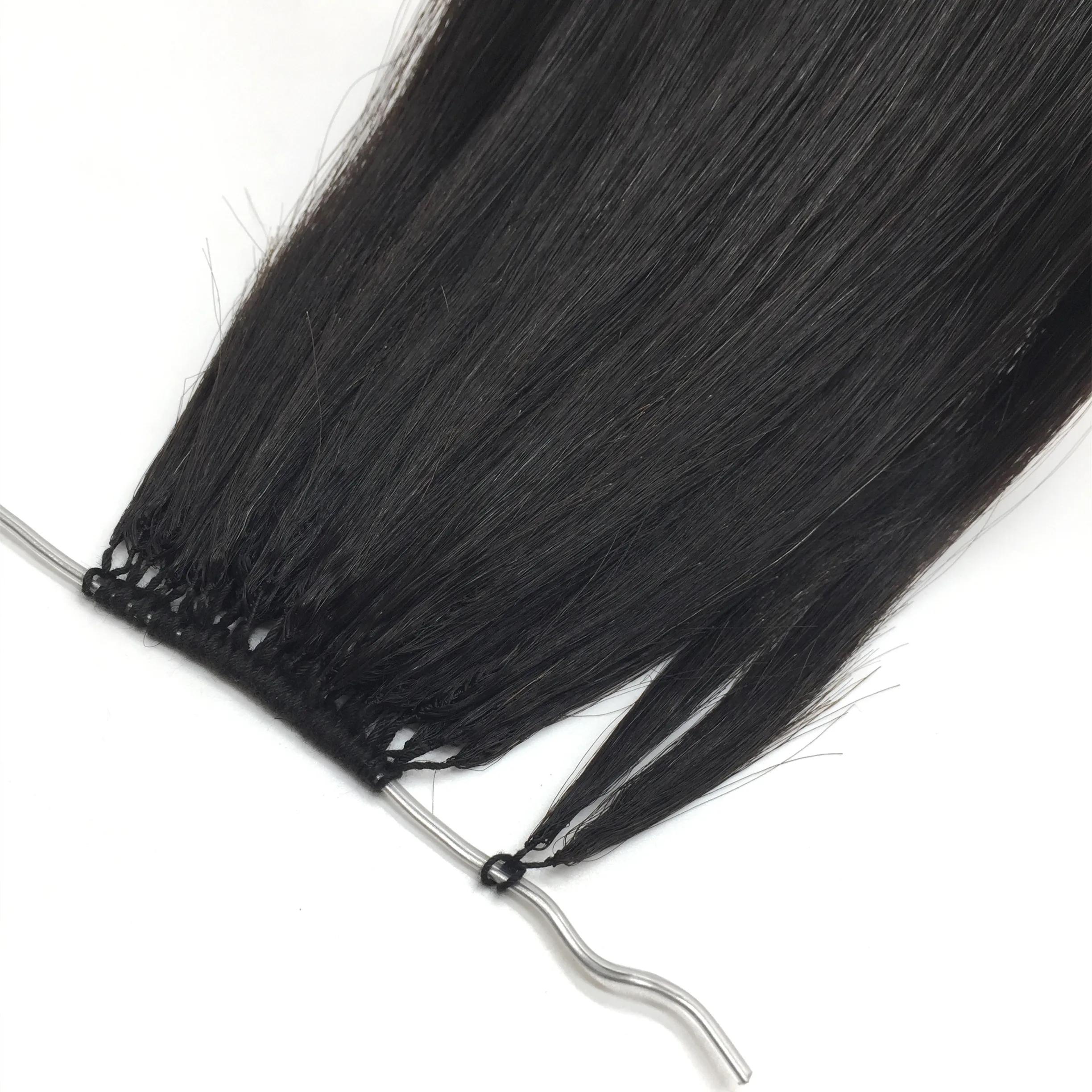 Top quality Virgin Remy Feather Line Hair In Natural Japan Market Korea no tip Hair Extension With Cotton Thread