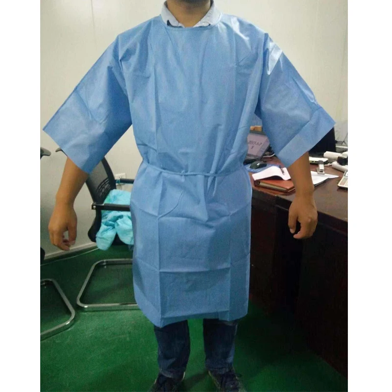 High Quality Short Sleeve Disposable Patient Gown for Hospital