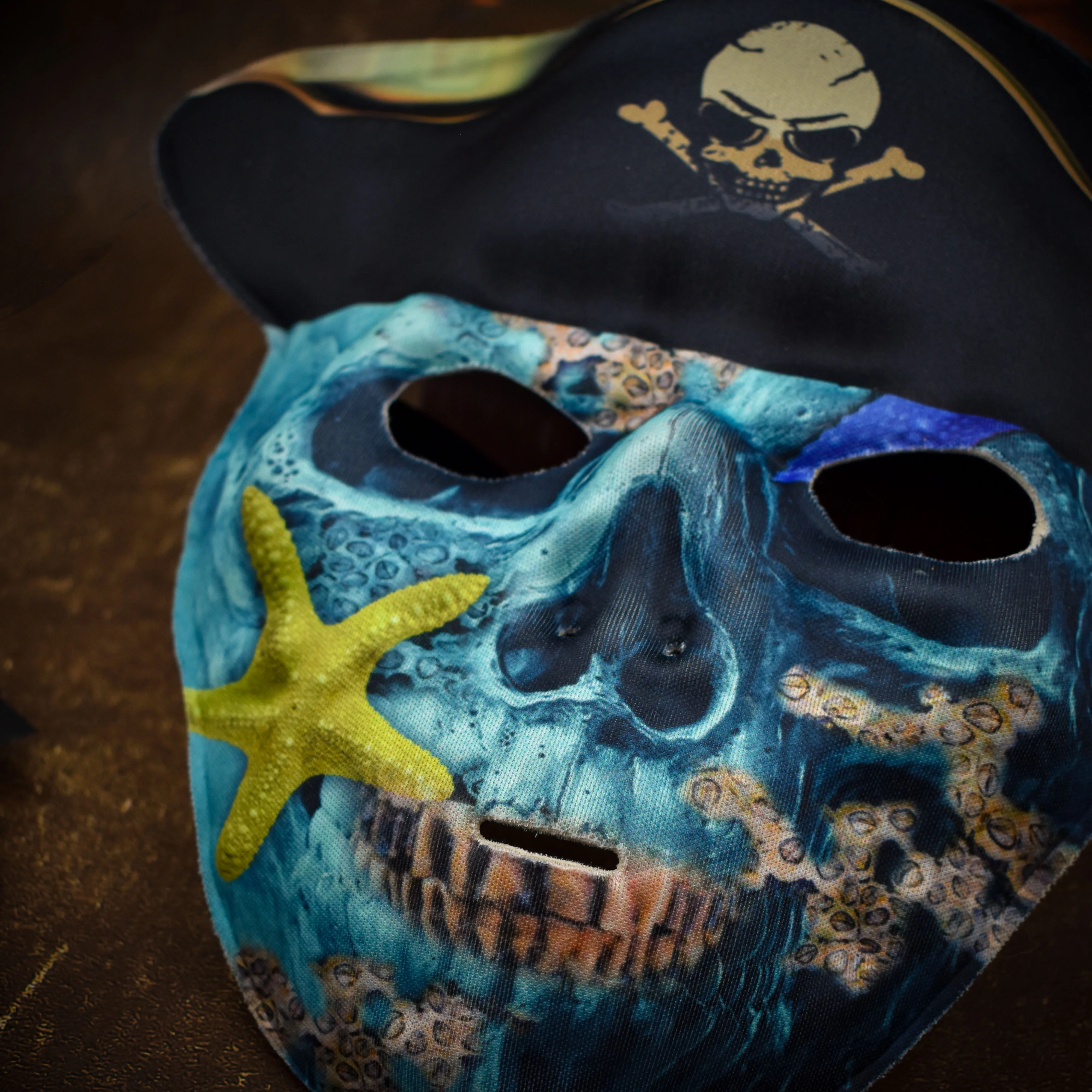 Custom Halloween Pirate Horror Green Party Mask Carnival Masquerade Dance Cosplay Props