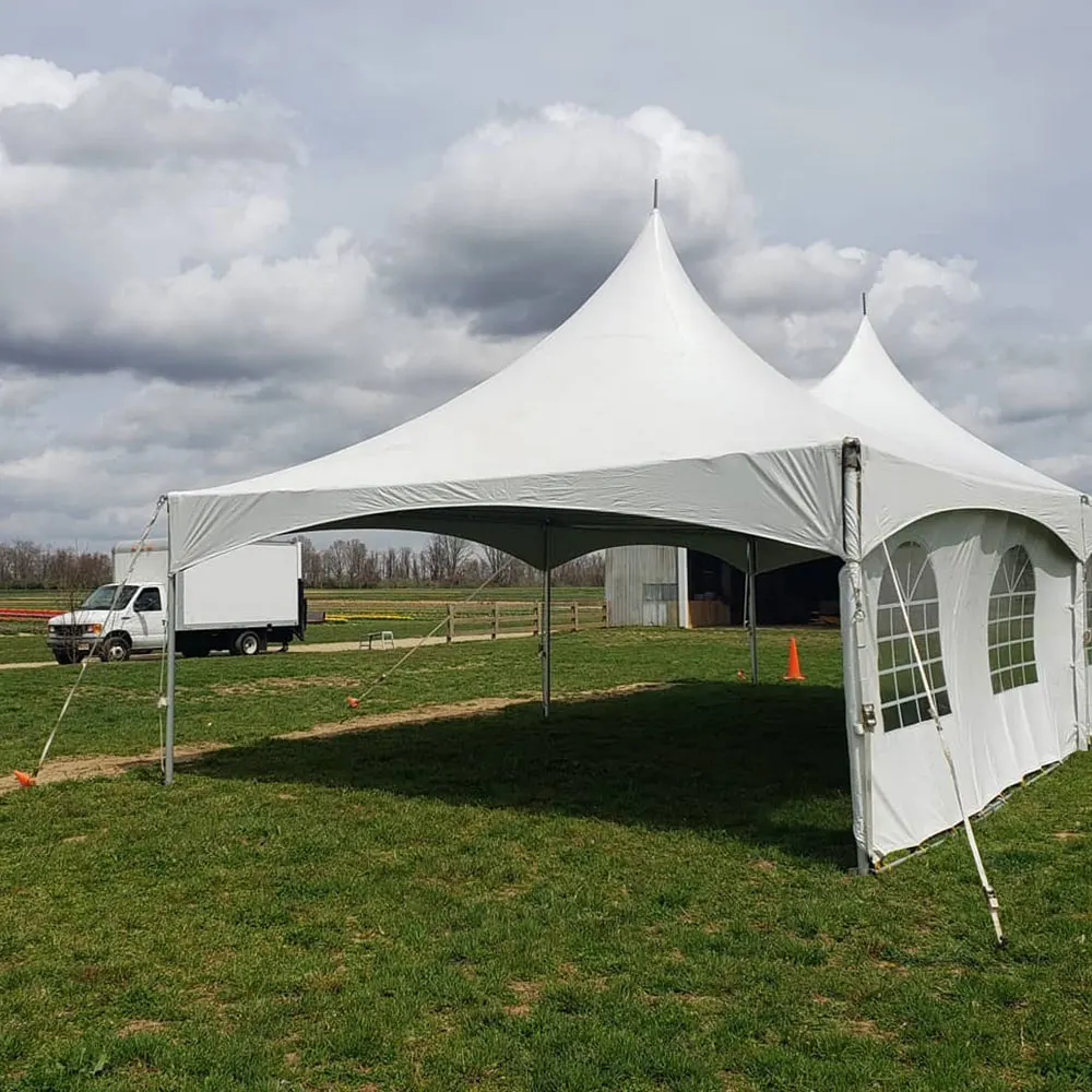 20x20  High Pagoda Frame Style Party Tent White Commercial Grade Canopy for Weddings, Graduations, Parties, and Events